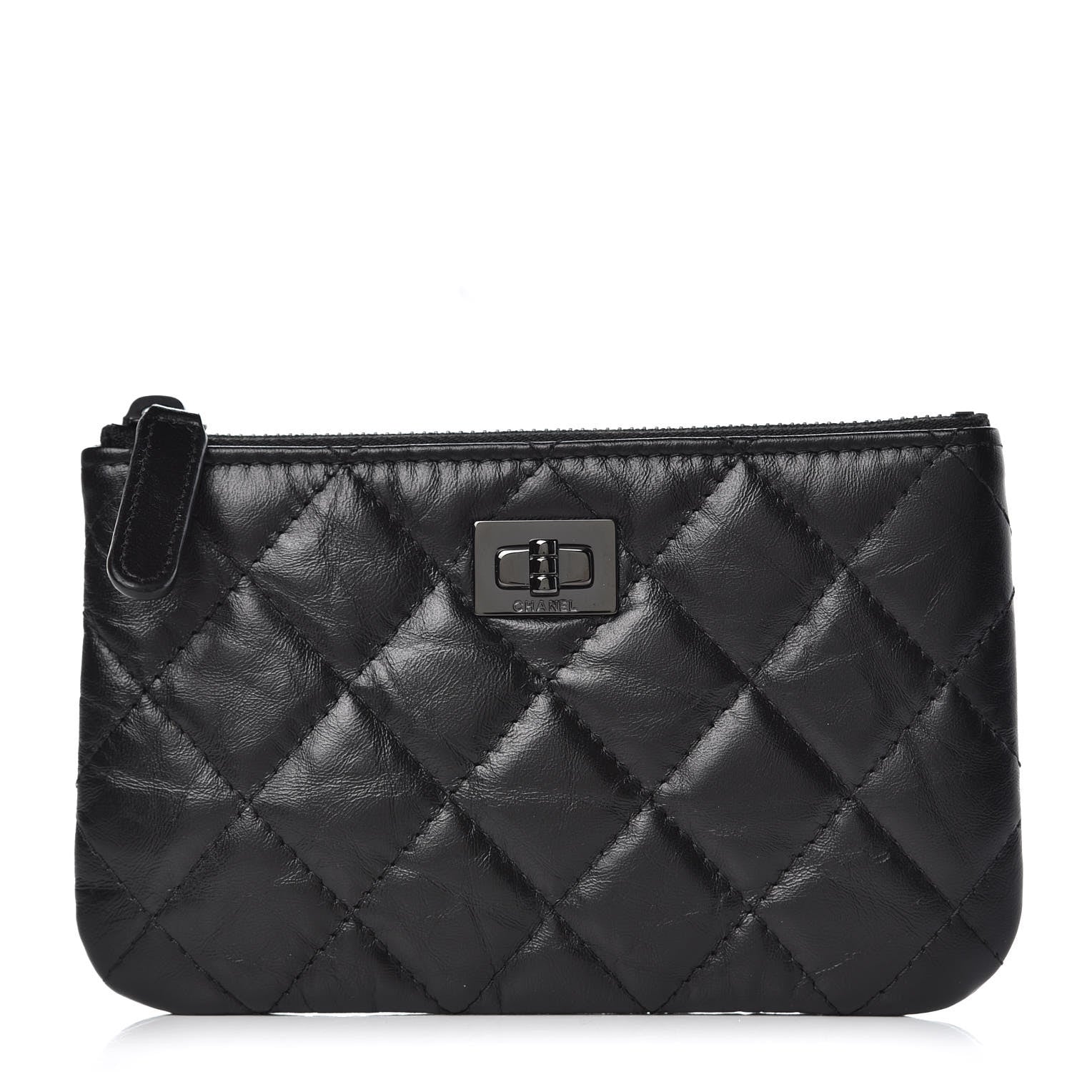 Chanel Aged Calfskin Quilted Small Reissue Cosmetic Case So Black 1 of 8