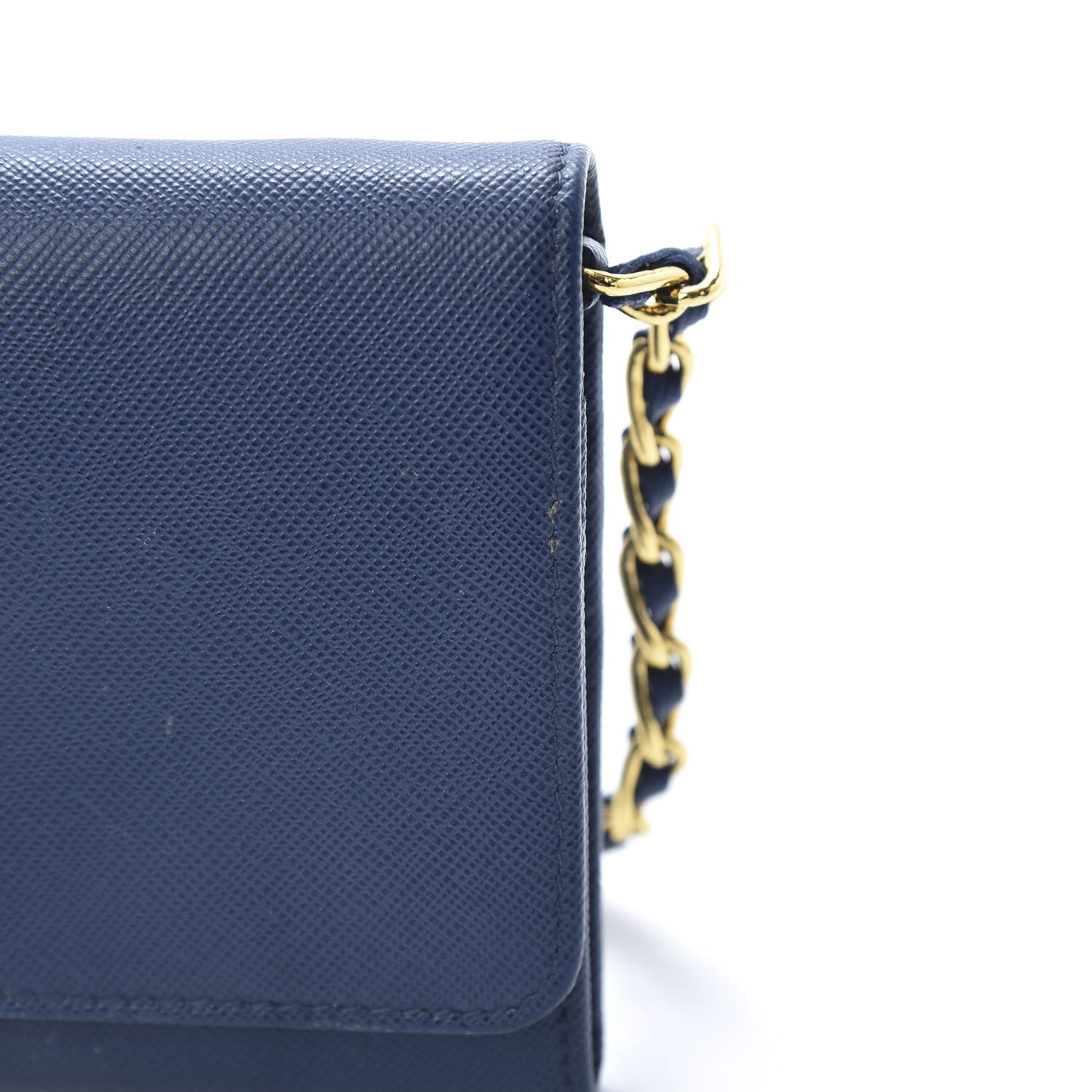 Saffiano Metal Oro Chain Wallet Bleuette