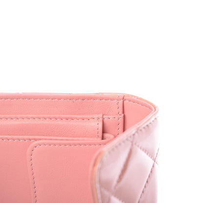 Chanel Patent Quilted Long Flap Wallet Pink 9 of 12