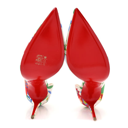 Christian Louboutin Crepe Satin Bloomy Irizia 100 Pumps 40.5 Multicolor 6 of 9