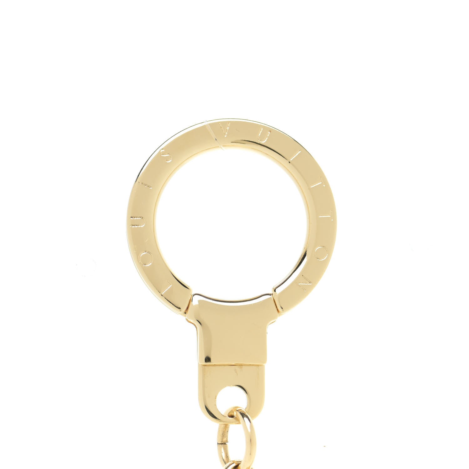 Louis Vuitton Brass Enamel Fleur De Monogram Bag Charm Chain Gold 3 of 6