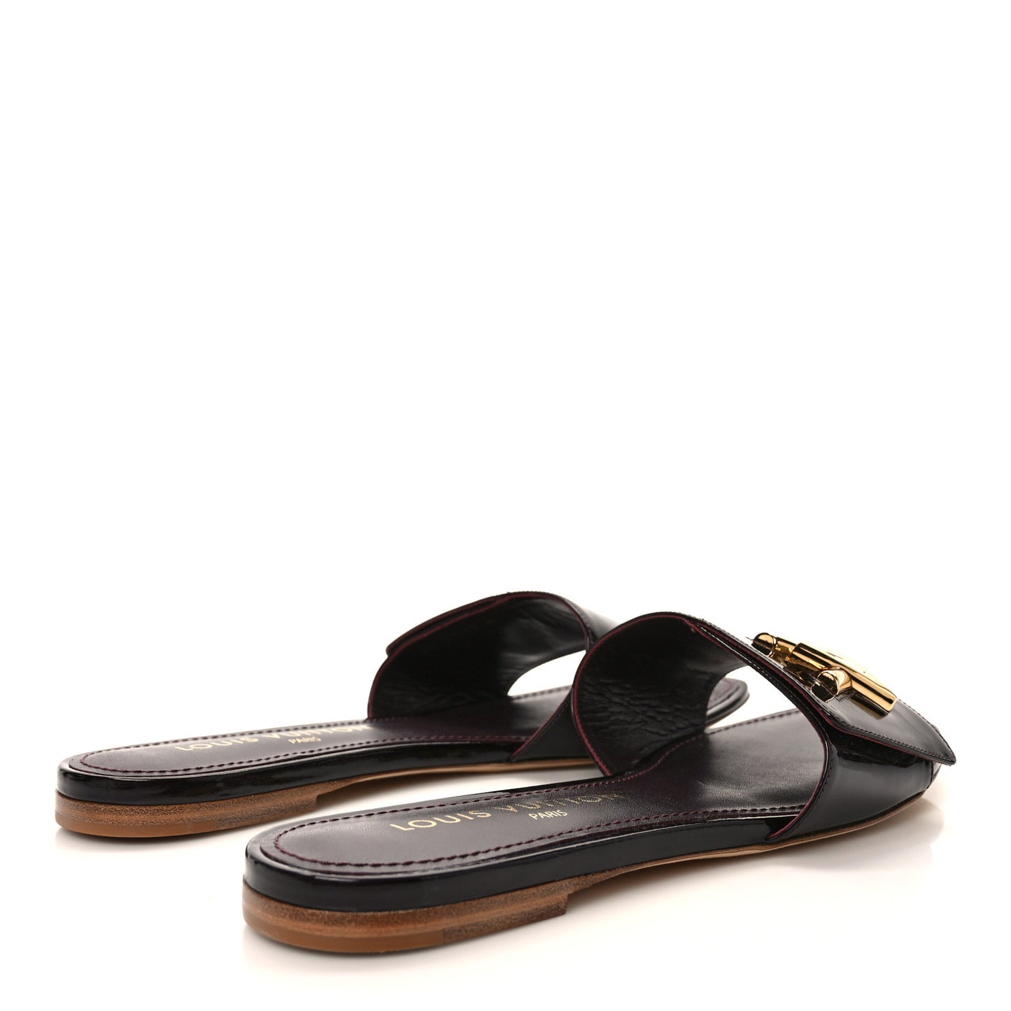 Patent Twist Flat Mules 39 Burgundy
