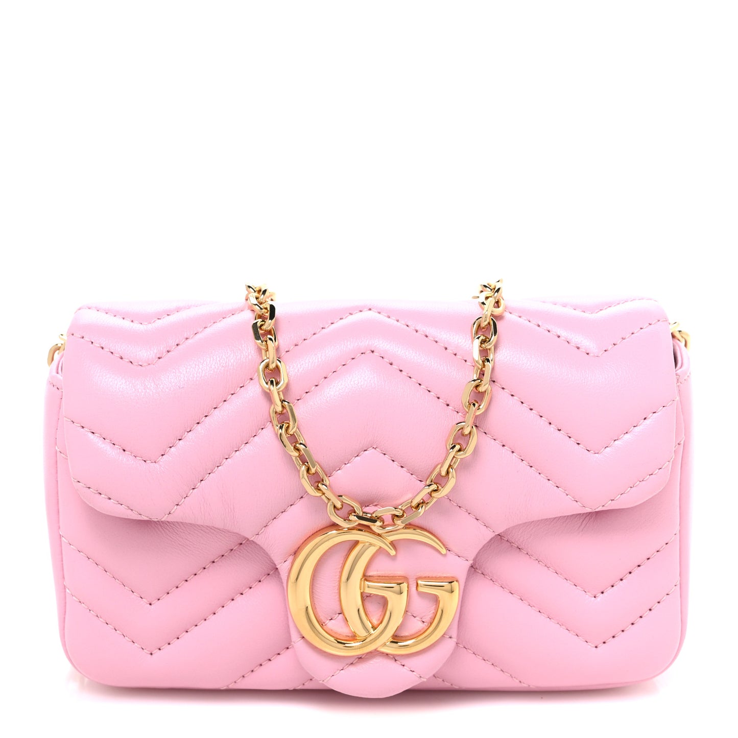 Lambskin Matelasse Mini GG Marmont Shoulder Bag Light Pink Light Pink