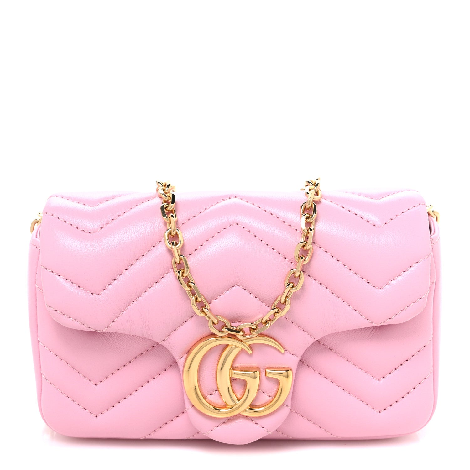 Gucci Lambskin Matelasse Mini GG Marmont Shoulder Bag Light Pink Light Pink 1 of 10