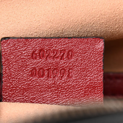 Gucci Vintage Effect Calfskin Matelasse Diagonal Small Torchon GG Marmont Bamboo Top Handle Shoulder Bag Black Romantic Cherry 7 of 10