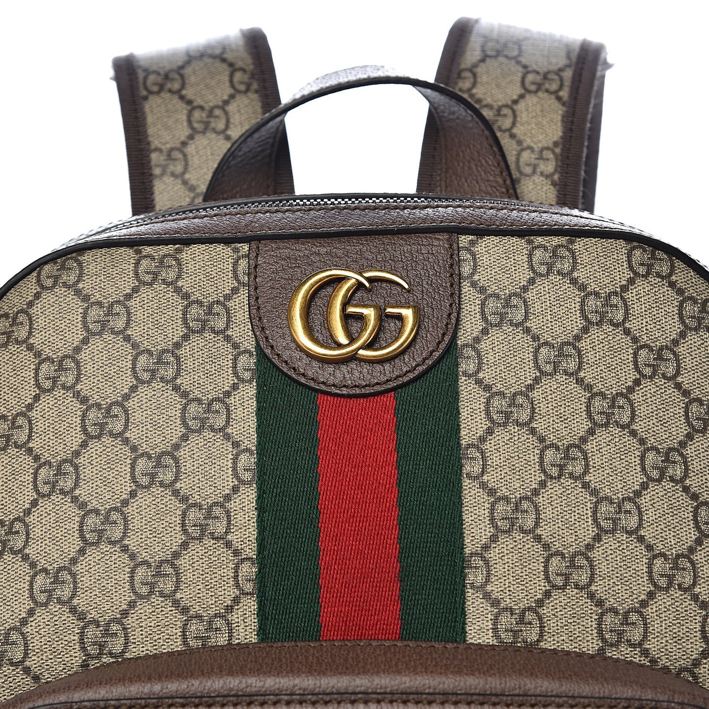GG Supreme Monogram Medium Ophidia Day Backpack Brown