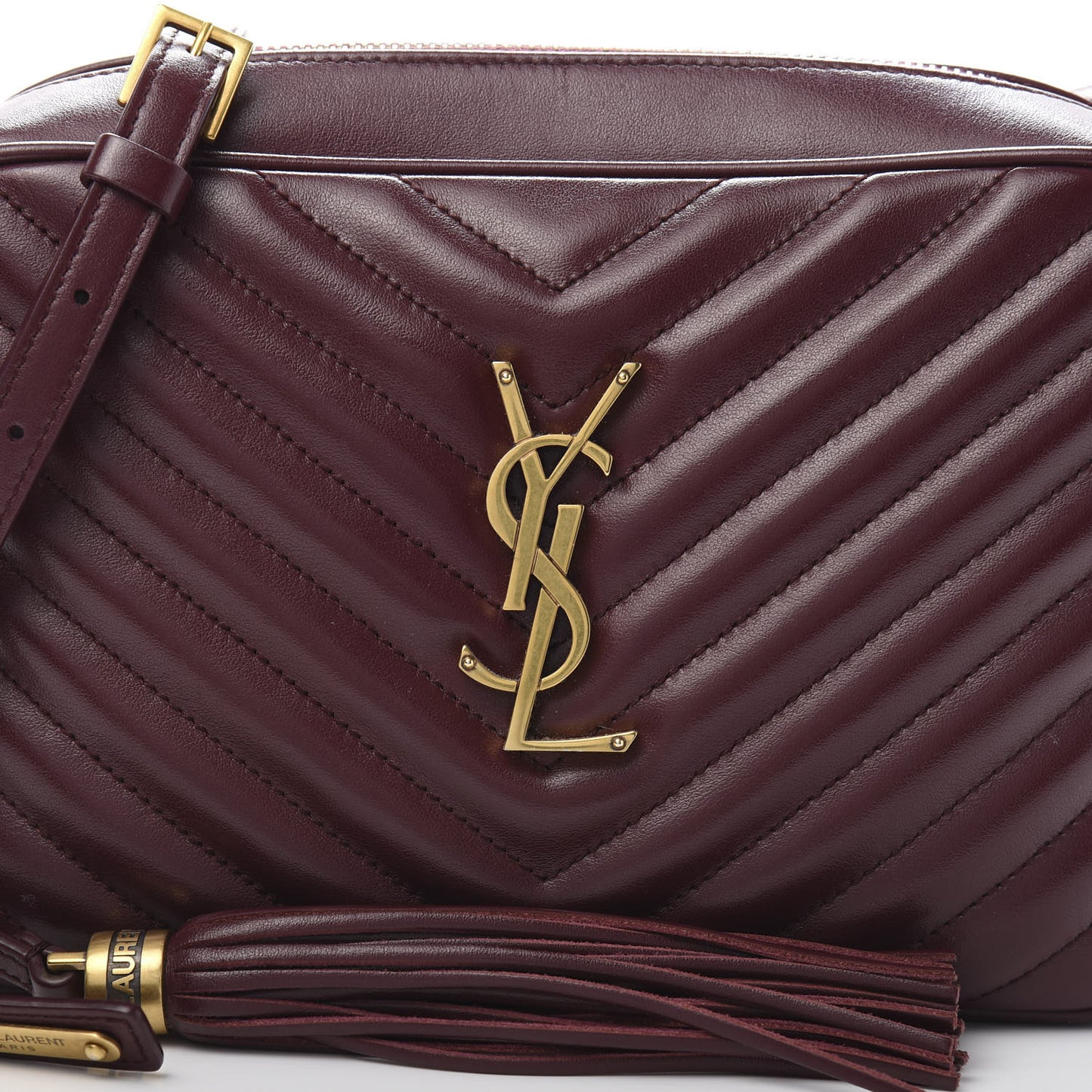Calfskin Matelasse Monogram Lou Camera Bag Dark Legion Red