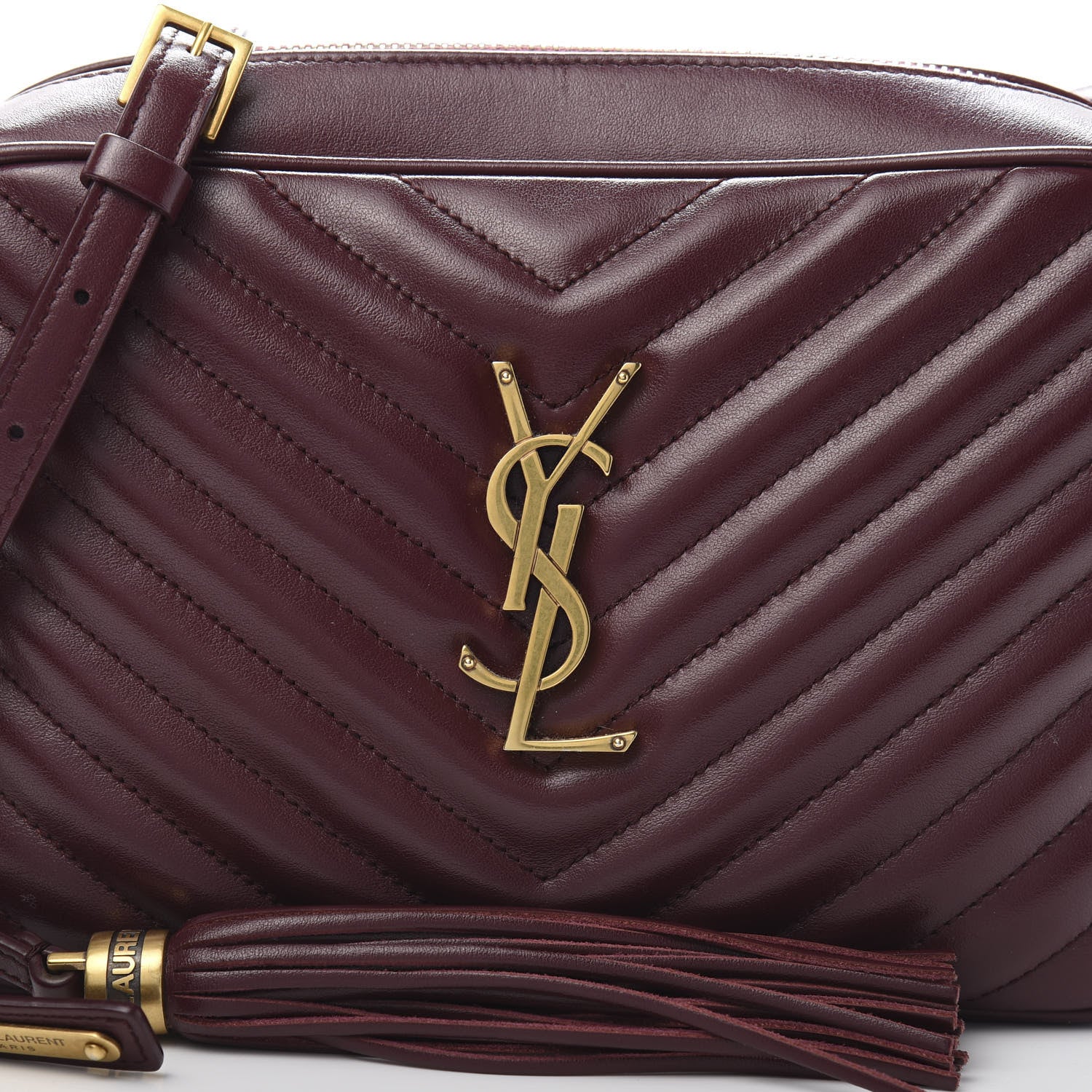 Saint Laurent Calfskin Matelasse Monogram Lou Camera Bag Dark Legion Red 10 of 10