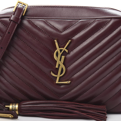 Saint Laurent Calfskin Matelasse Monogram Lou Camera Bag Dark Legion Red 10 of 10