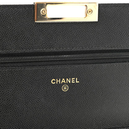 Chanel Caviar Quilted Golden Class Wallet On Chain WOC Black 6 of 12