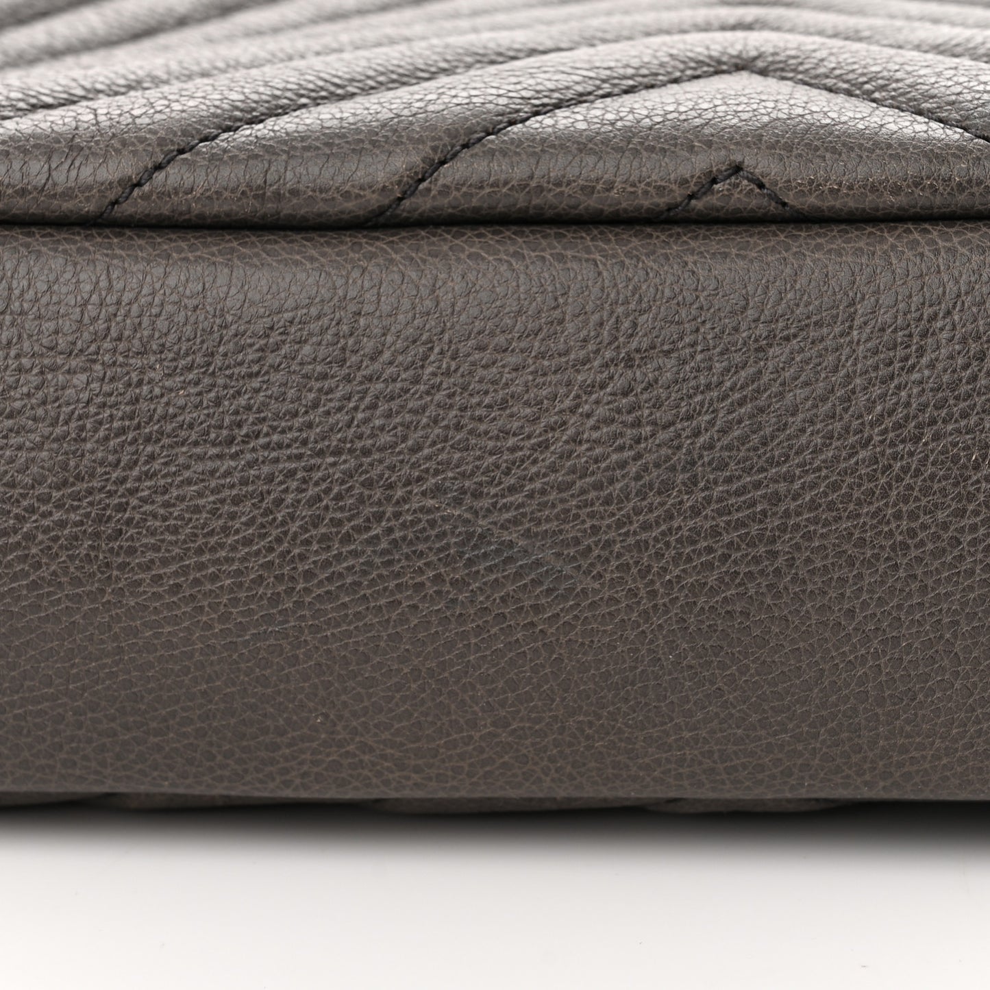 Sheepskin Matelasse Chevron Monogram Medium College Bag Asphalt
