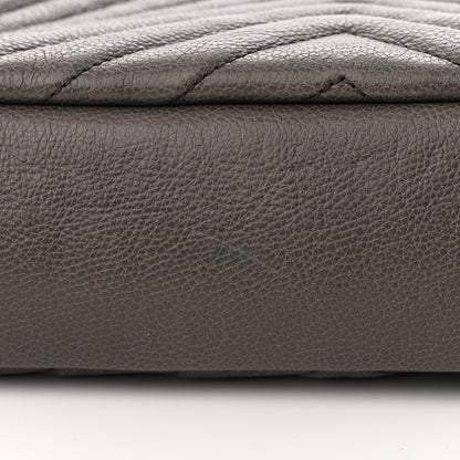 Saint Laurent Sheepskin Matelasse Chevron Monogram Medium College Bag Asphalt 17 of 22