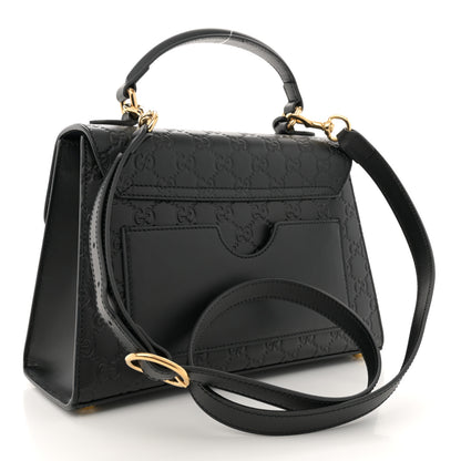 Gucci Guccissima Signature Small Padlock Top Handle Bag Black 3 of 12