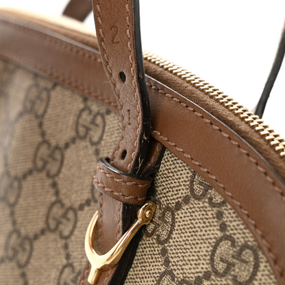 Gucci GG Supreme Monogram Margaux Calfskin Small Nice Top Handle Dome Bag Beige Ebony Acero 15 of 18