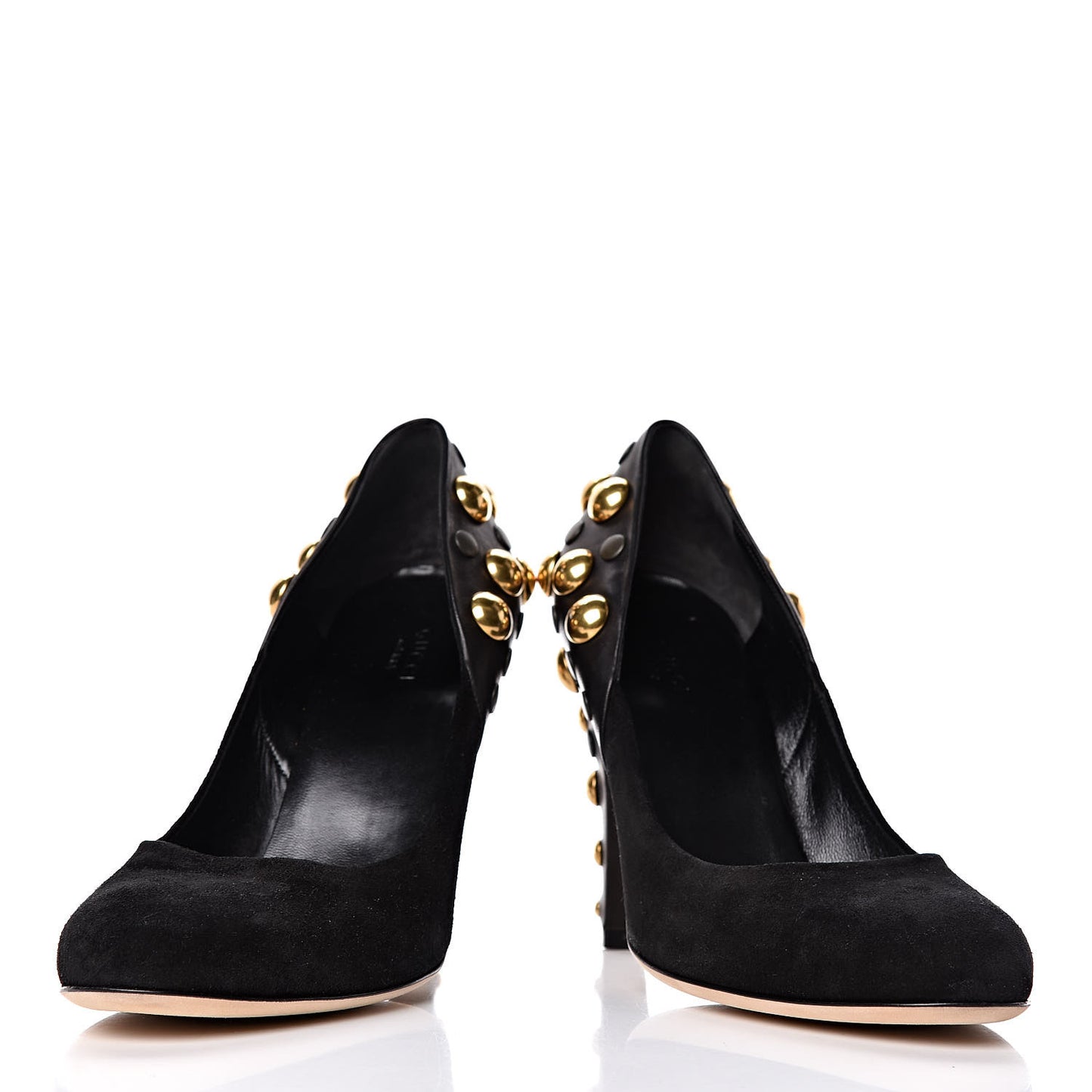 Suede Studded Babouska Pumps 38.5 Black