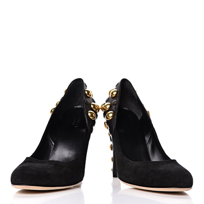 Gucci Suede Studded Babouska Pumps 38.5 Black 6 of 11