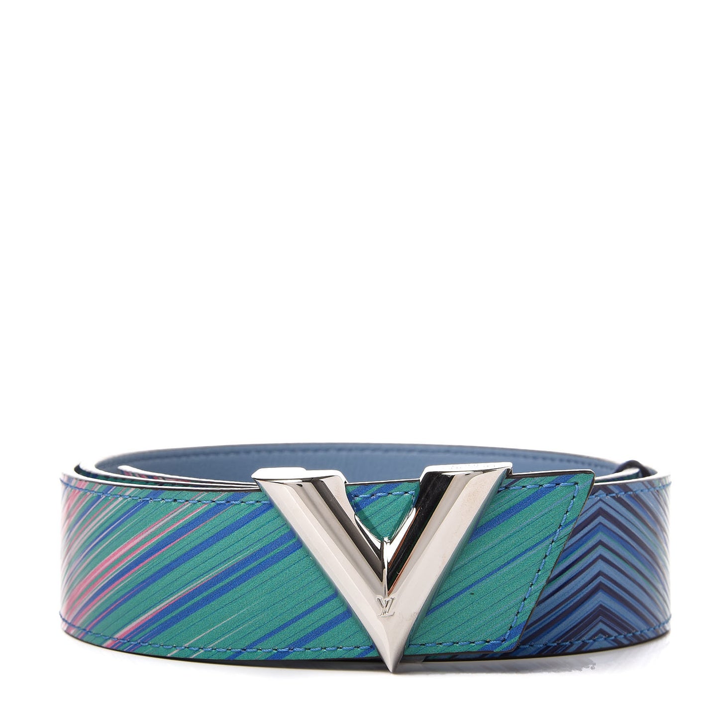 Epi Tropical Printed Essential V 35MM Belt 80 32 Blue Rose
