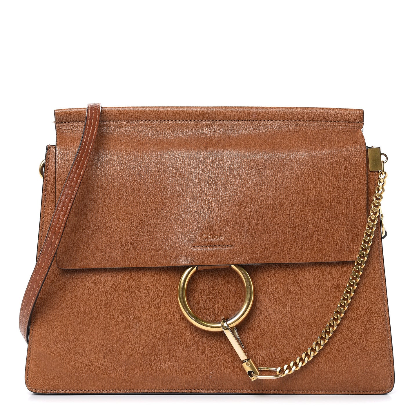 Goatskin Medium Faye Shoulder Bag Caramel