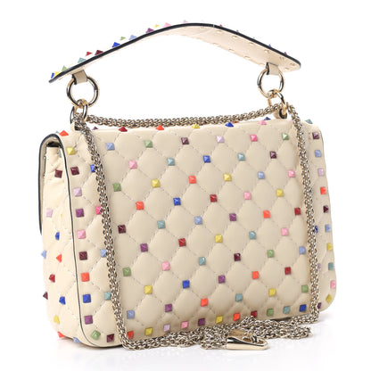 Valentino Garavani Lambskin Medium Rockstud Spike Shoulder Bag Ivory Multicolor 2 of 7