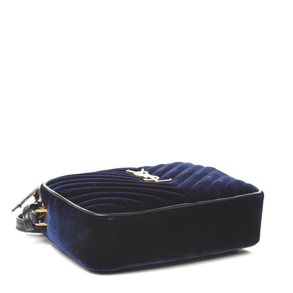 Saint Laurent Velvet Matelasse Monogram Lou Camera Bag Navy 4 of 10