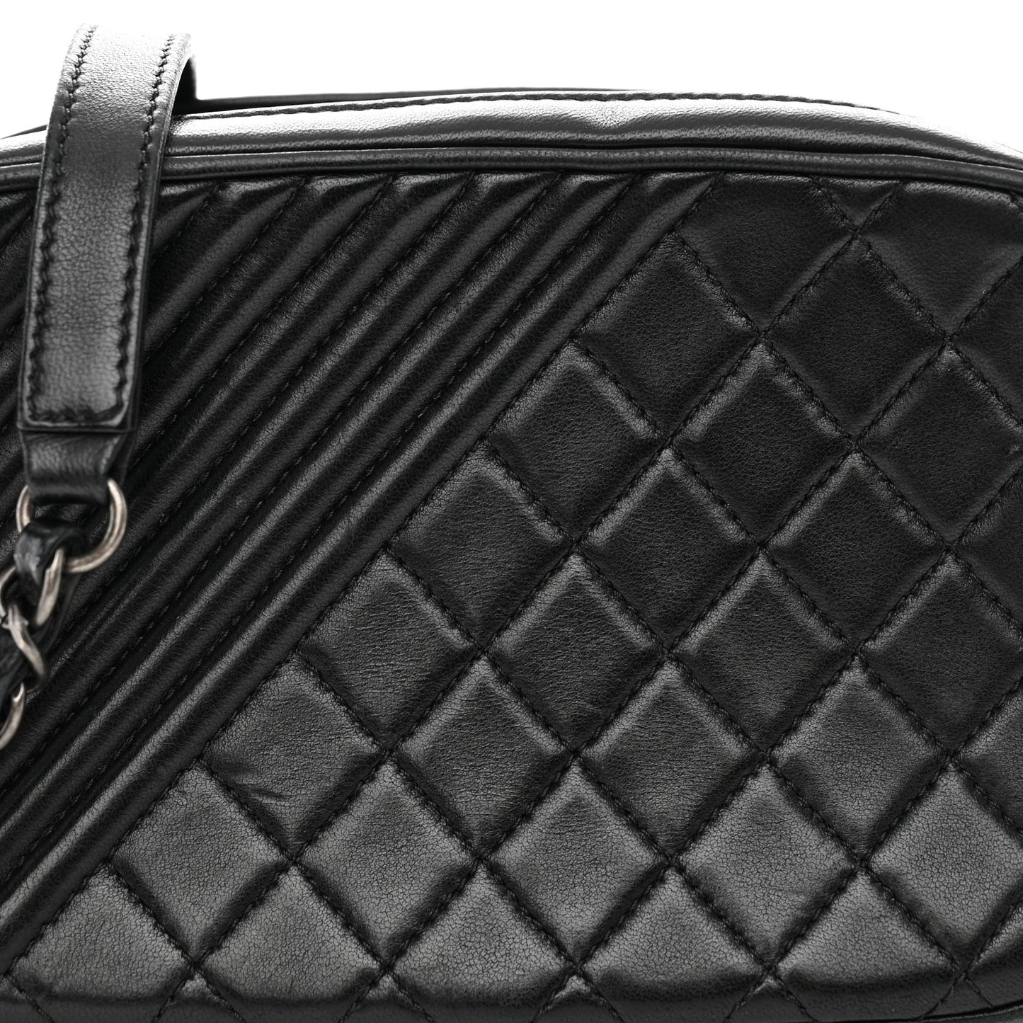 Lambskin Quilted Small Coco Boy Camera Bag Black