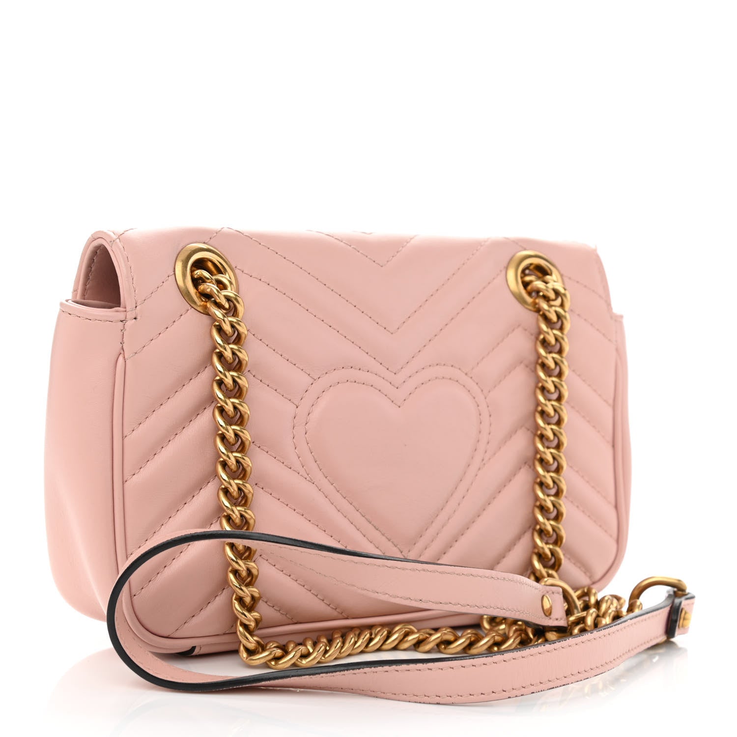 Gucci Calfskin Matelasse Mini GG Marmont Shoulder Bag Perfect Pink 3 of 16
