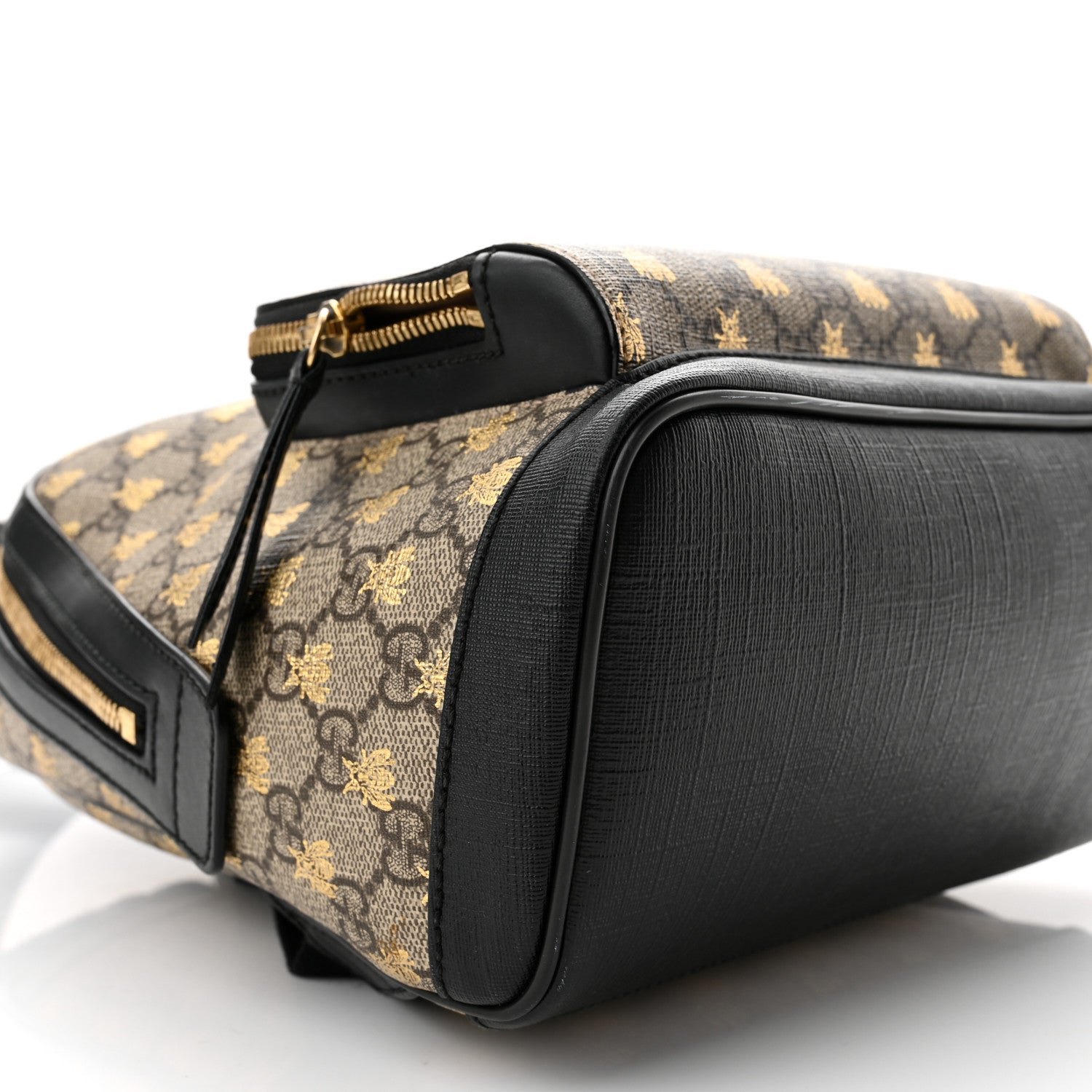 Gucci GG Supreme Monogram Bees Print Small Day Backpack Beige Oro Black 9 of 10