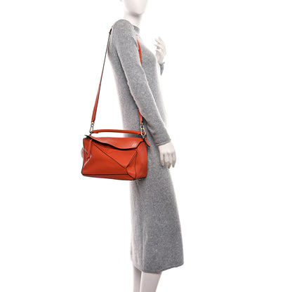 Loewe Calfskin Medium Puzzle Bag Orange 2 of 8
