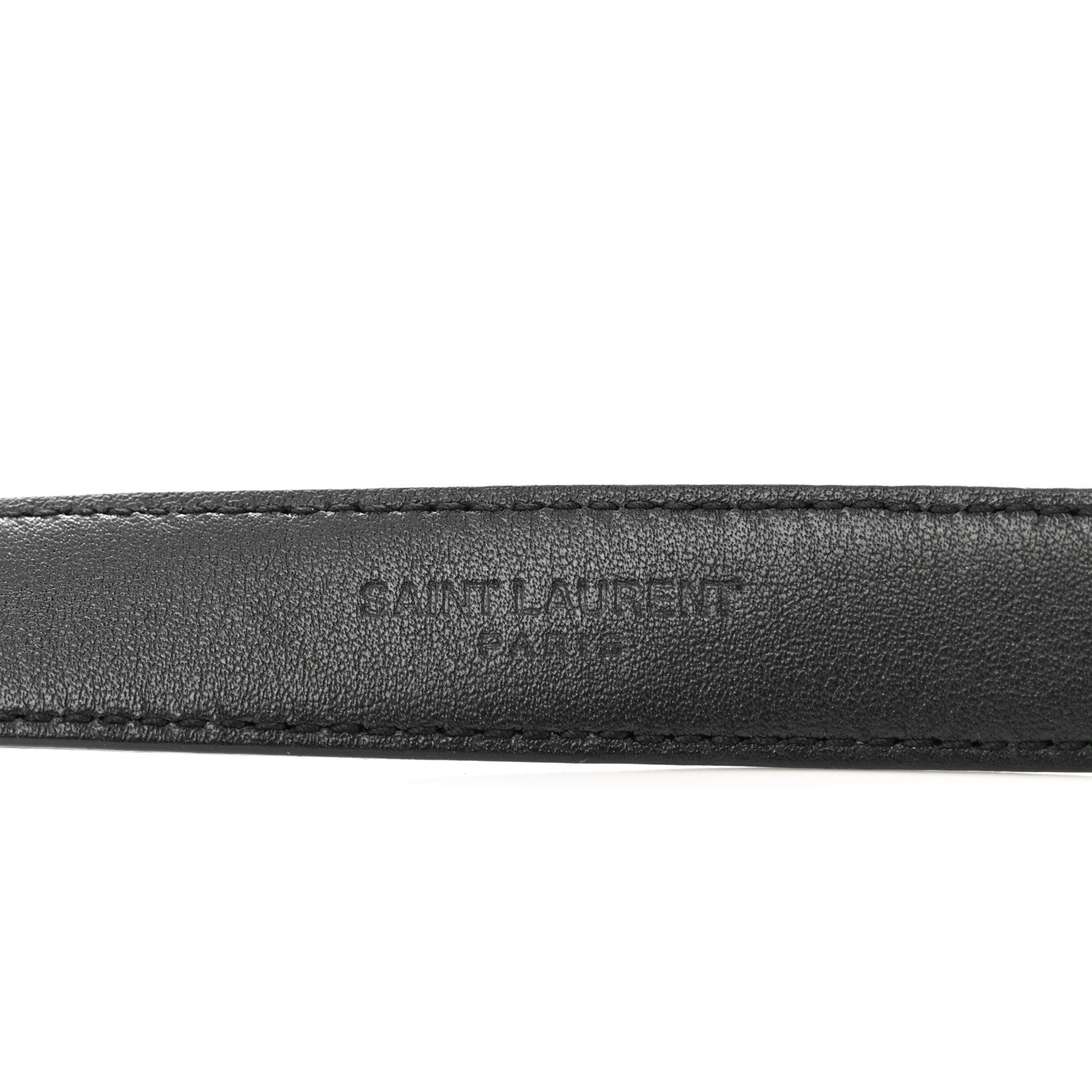 Saint Laurent Lambskin Monogram Buckle Belt 100 40 Black 5 of 7