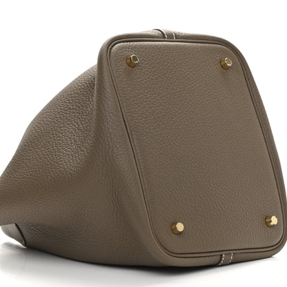 Hermes Taurillon Clemence Picotin Lock 22 MM Etoupe 9 of 11