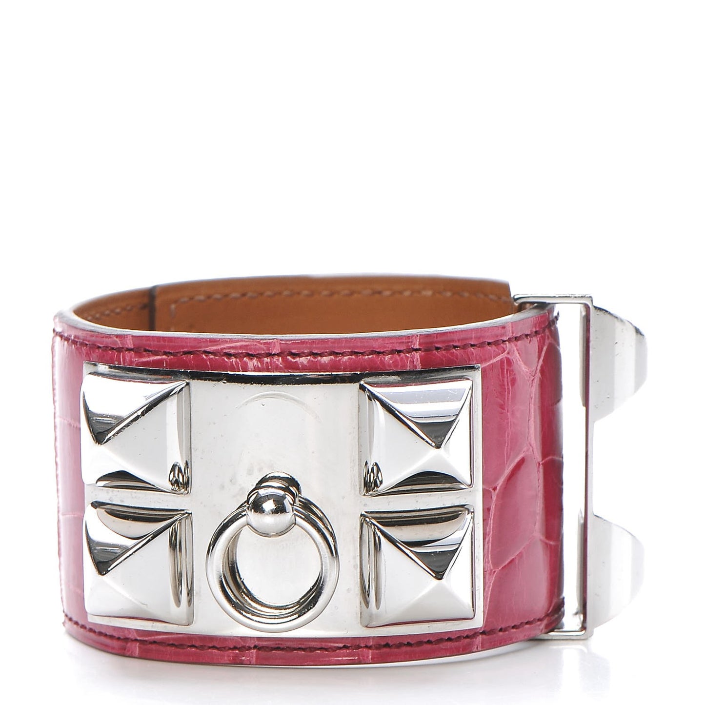 Shiny Alligator Collier De Chien CDC Bracelet S Framboise
