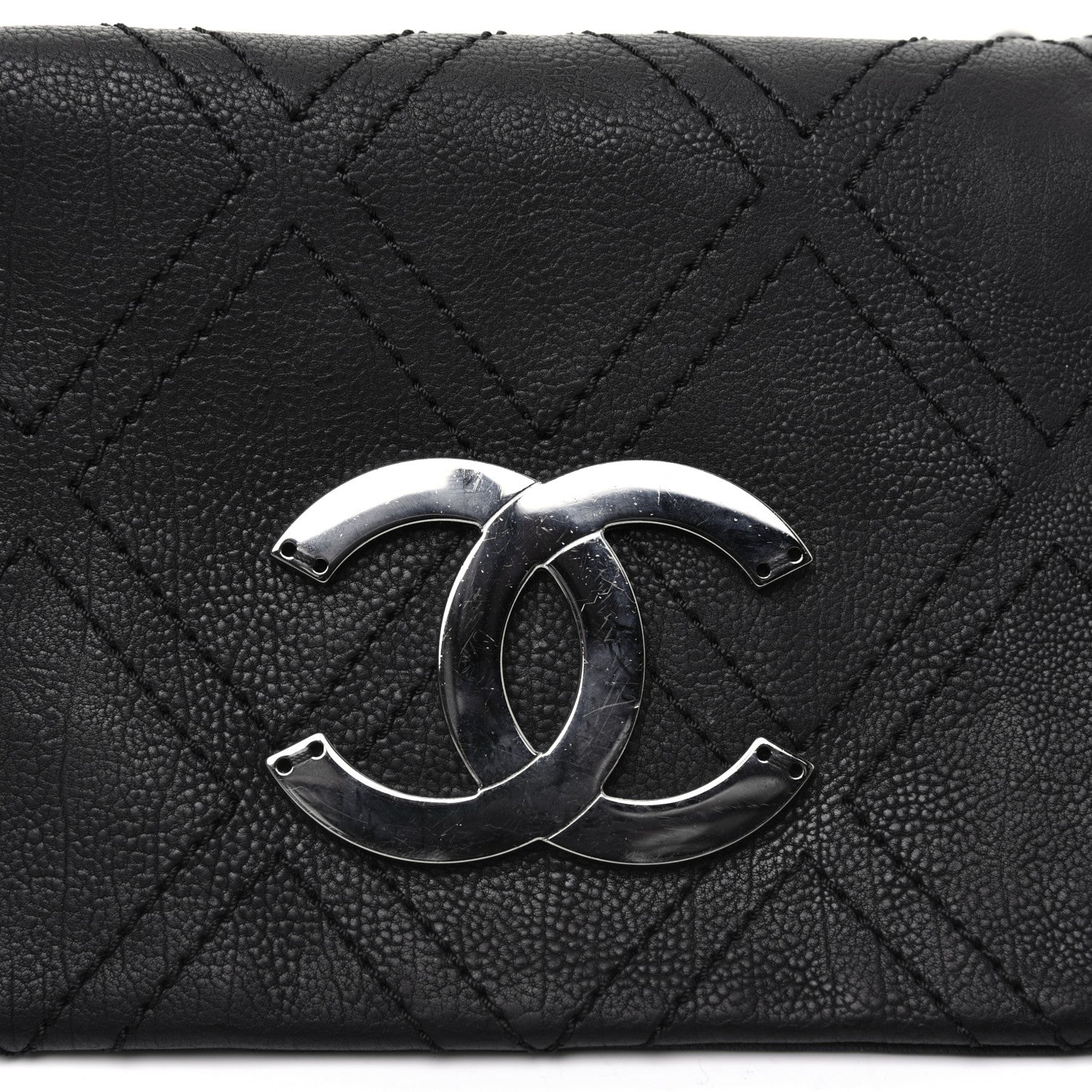 Chanel Calfskin Diamond Stitch Accordion Flap Black 15 of 16
