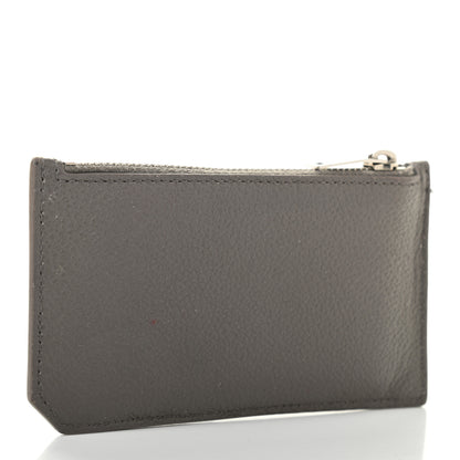 Saint Laurent Grained Calfskin 5 Fragments Zip Pouch Card Holder Earth 3 of 11