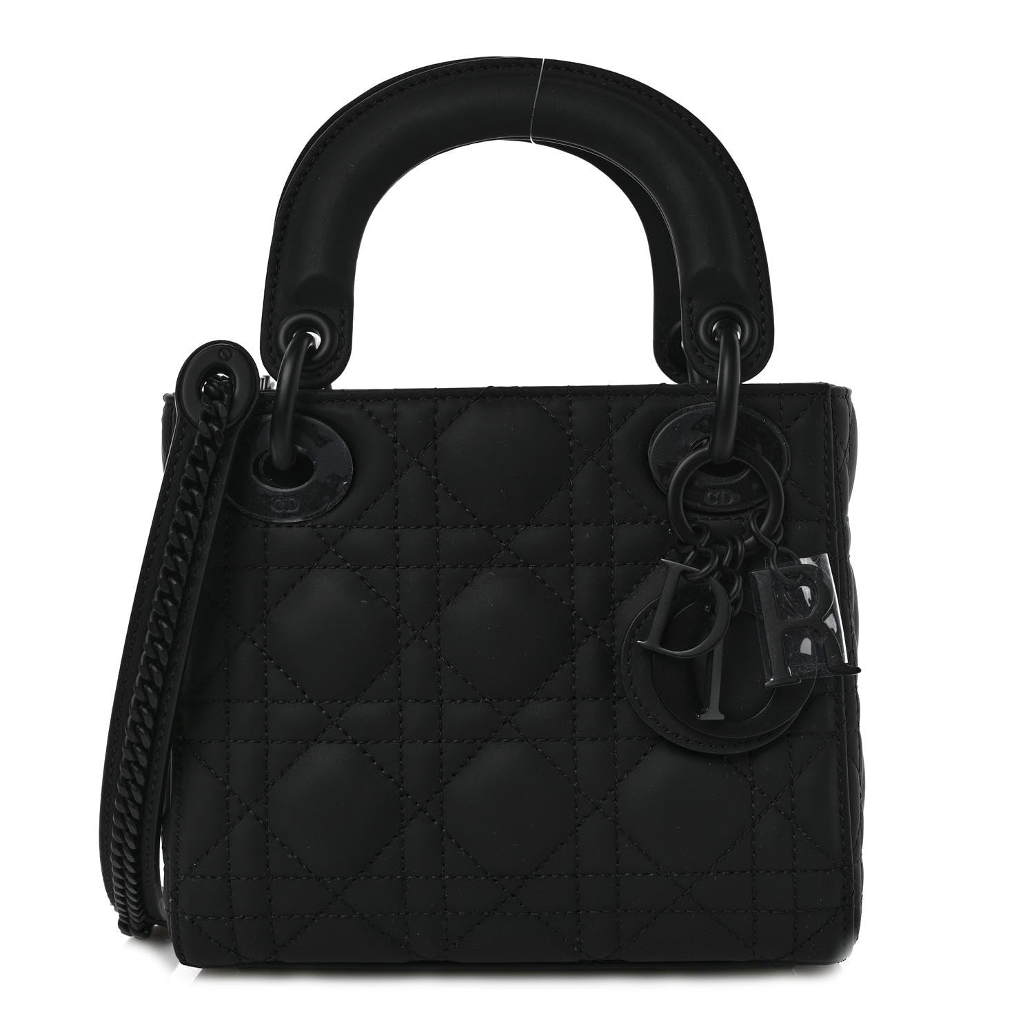 Christian Dior Ultra Matte Calfskin Cannage Mini Lady Dior Black 1 of 9
