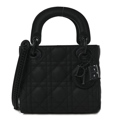 Christian Dior Ultra Matte Calfskin Cannage Mini Lady Dior Black 1 of 9