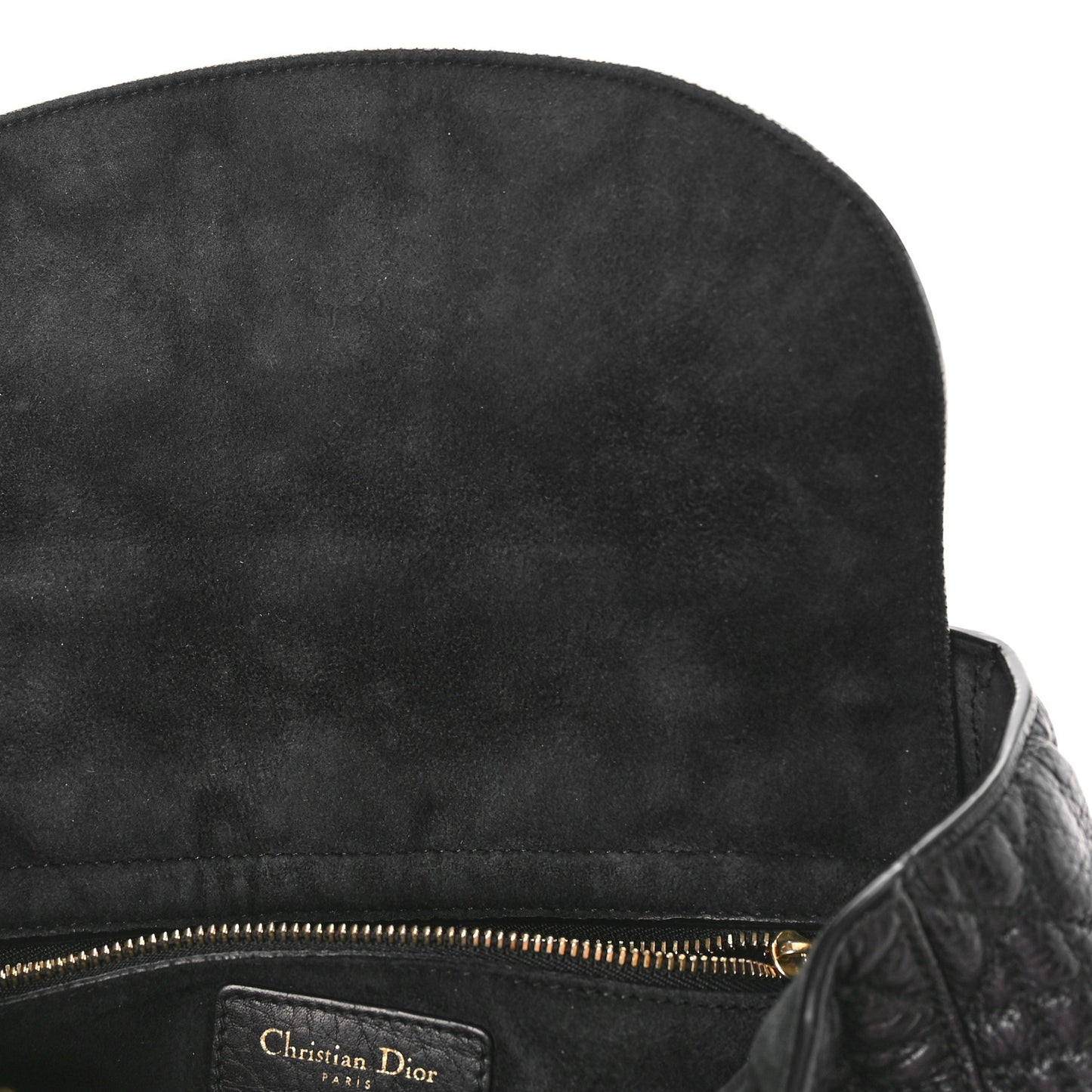 Grained Calfskin Cannage Medium Supple Lady Dior Black