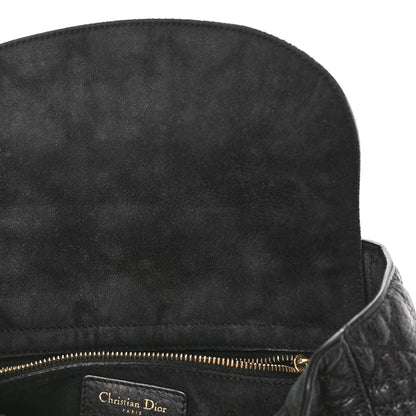 Christian Dior Grained Calfskin Cannage Medium Supple Lady Dior Black 10 of 11