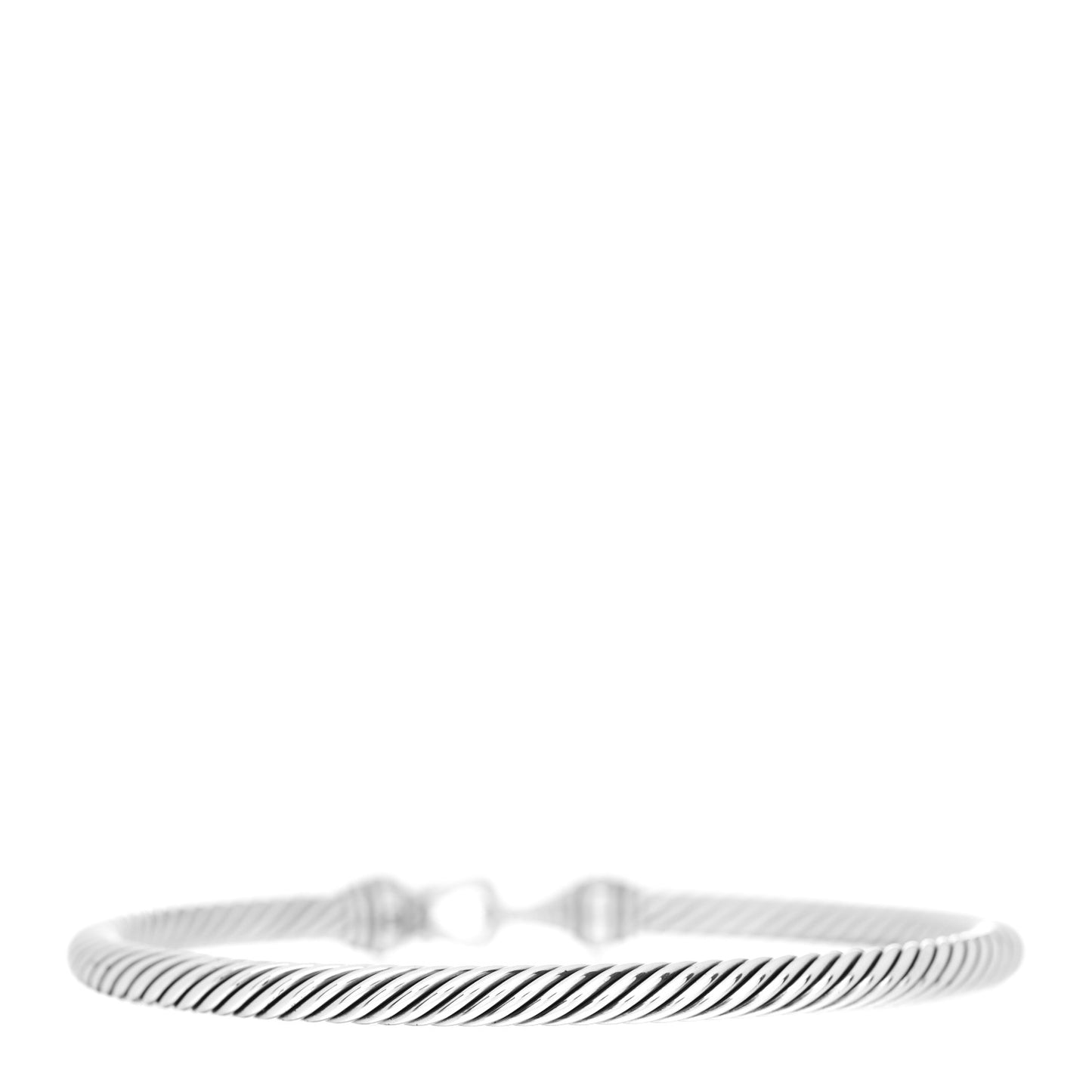 Sterling Silver 18K Yellow Gold 4mm Cable Classic Buckle Bracelet