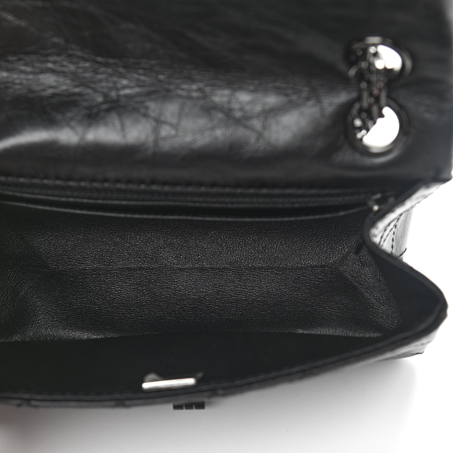Aged Calfskin Quilted 2.55 Reissue Mini Flap So Black