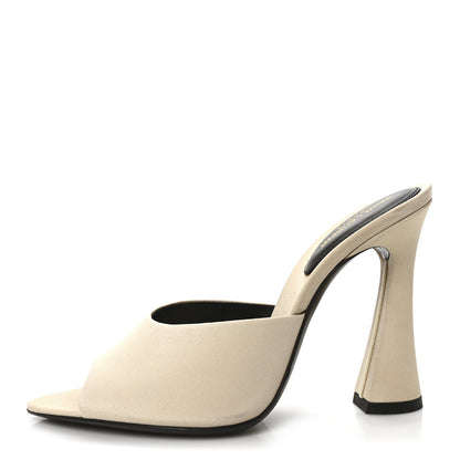 Saint Laurent Crepe De Chine Suite Mule Sandals 37 Pale Sand 1 of 10