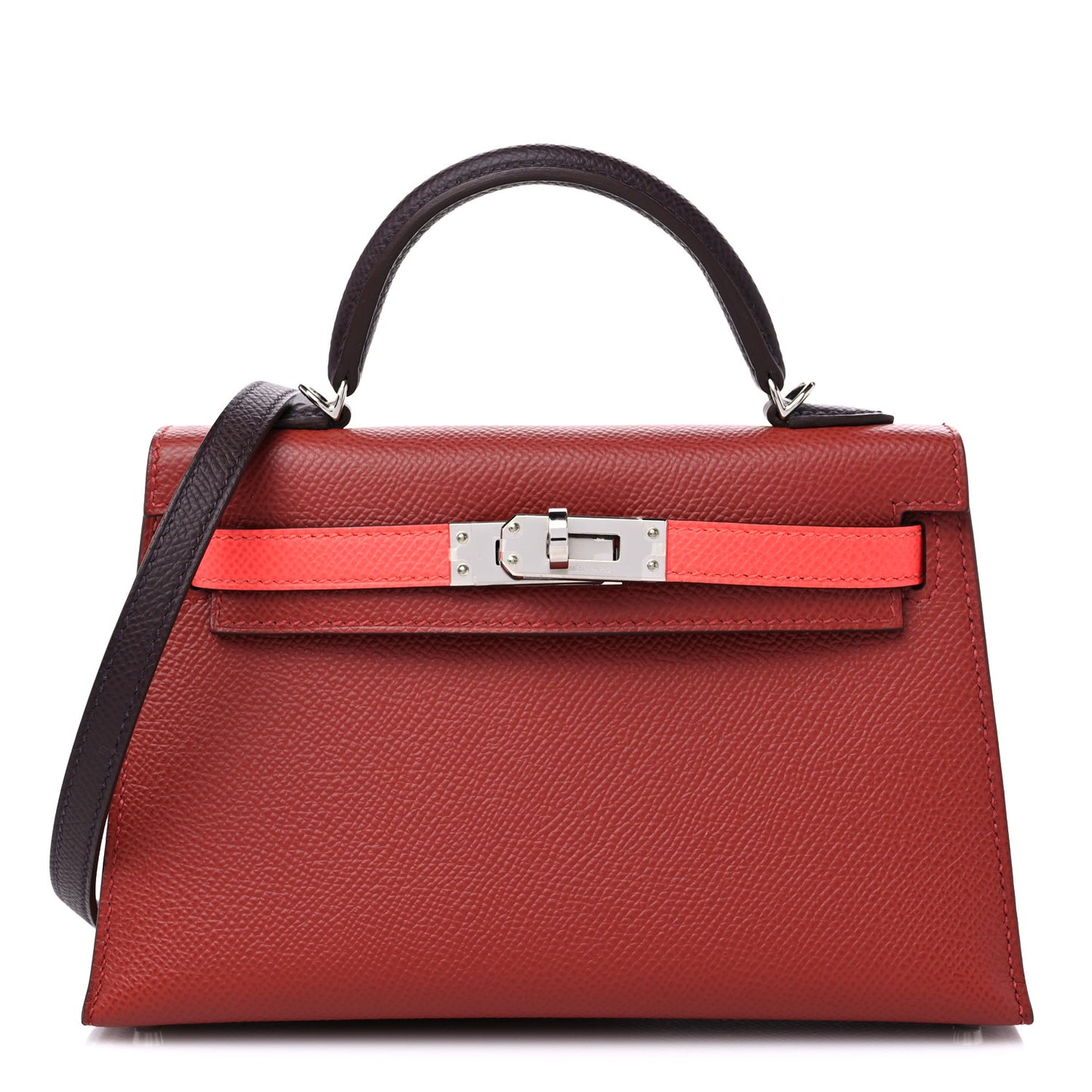 Epsom Tri-Color Mini Kelly Sellier 20 Rouge Venetian Rouge Sellier Rose Texas