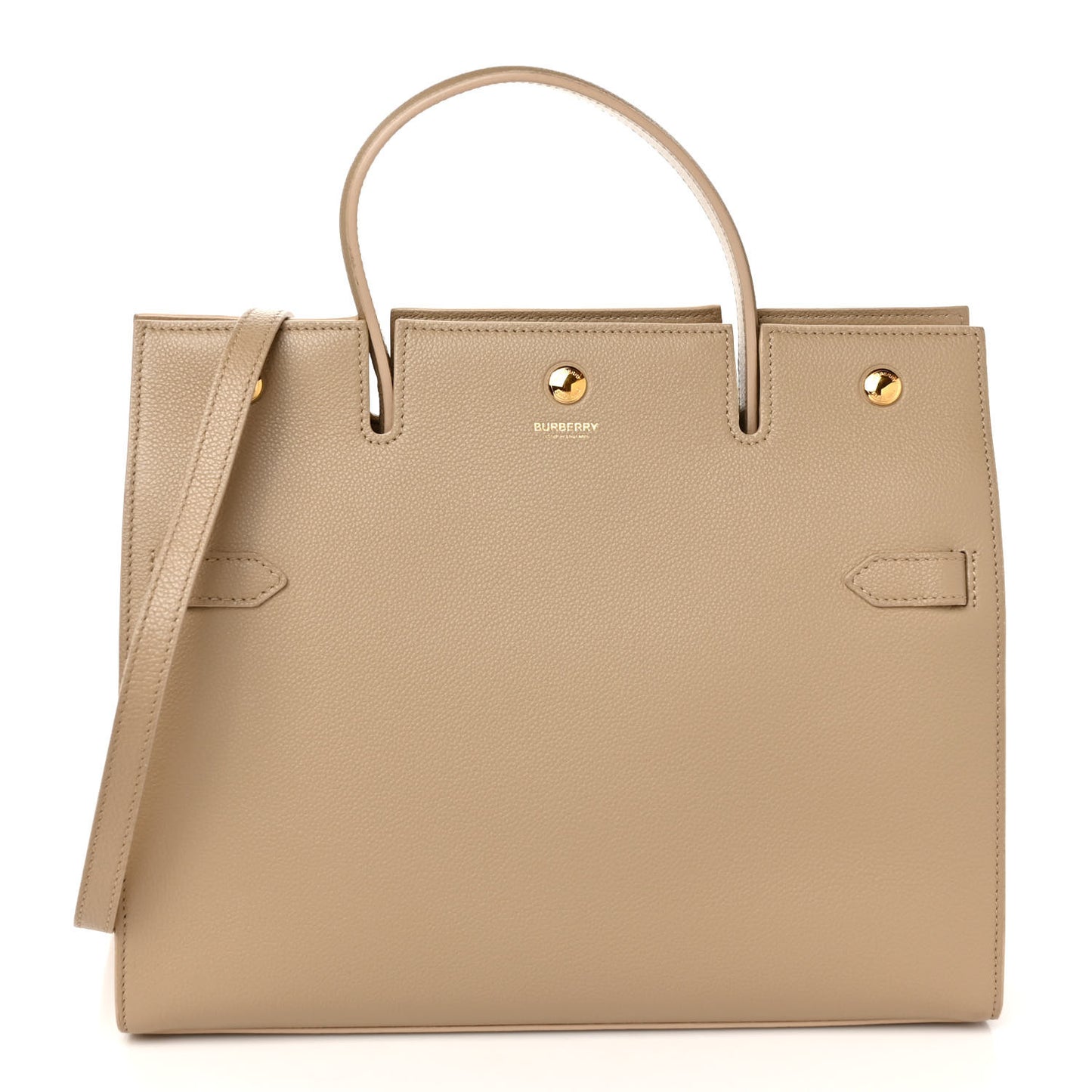 Grainy Calfskin Medium Title Bag Honey