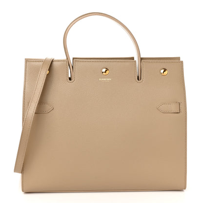 Burberry Grainy Calfskin Medium Title Bag Honey 1 of 8