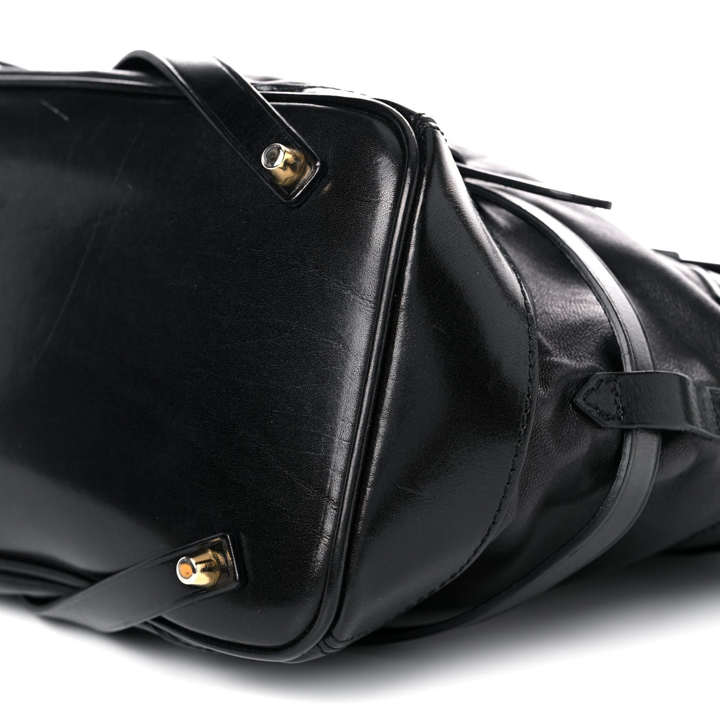Lambskin Bridle Calfskin Medium Landscape Lynher Tote Black