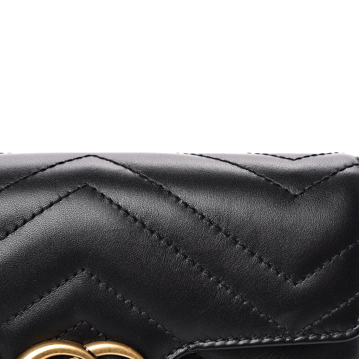 Calfskin Matelasse Super Mini GG Marmont Shoulder Bag Black