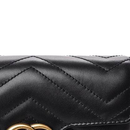 Gucci Calfskin Matelasse Super Mini GG Marmont Shoulder Bag Black 10 of 13