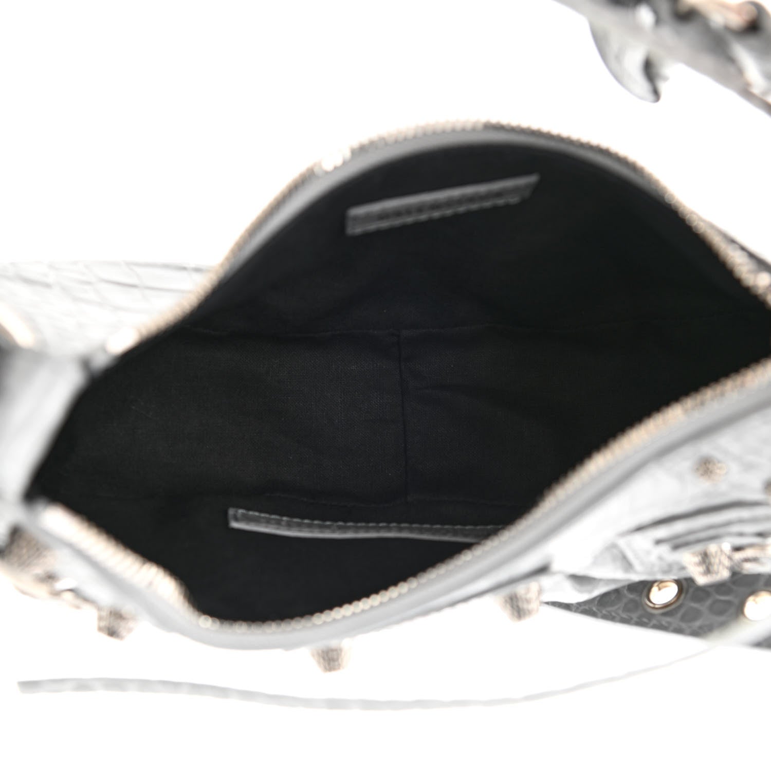 Balenciaga Extra Supple Calfskin Crocodile Embossed Le Cagole Shoulder Bag XS Balenciaga Grey 6 of 13
