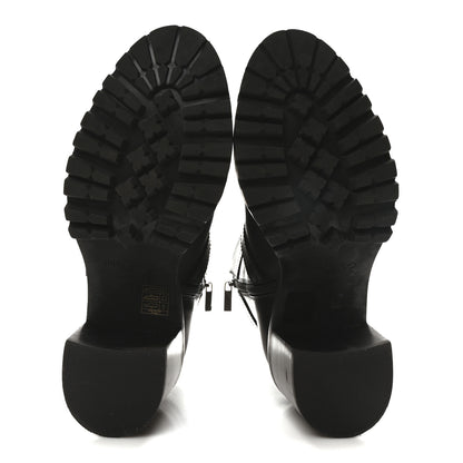 Jimmy Choo Calfskin Crystal Buckle Hank Boots 38 Black 6 of 8