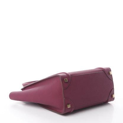 Celine Baby Drummed Calfskin Micro Luggage Plum 3 of 8