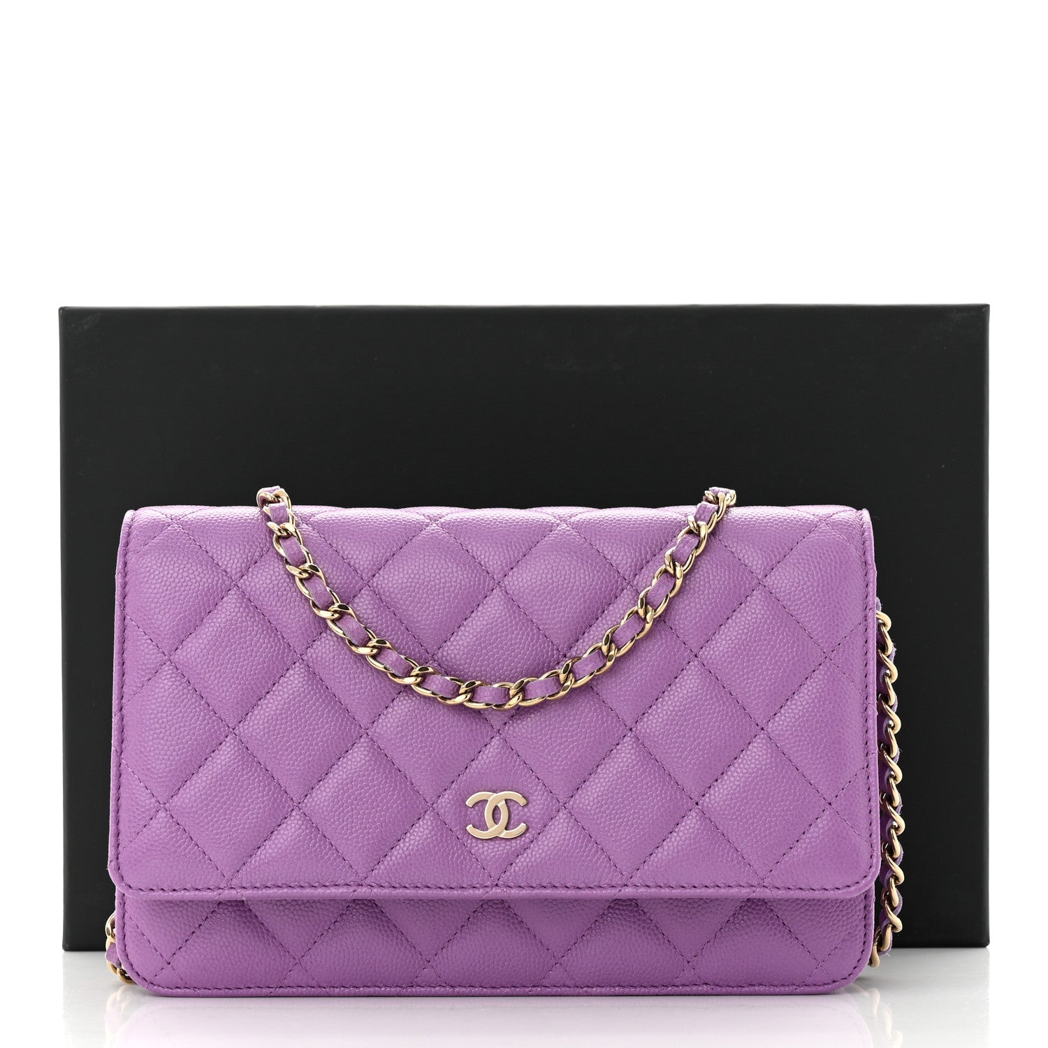 Chanel Caviar Quilted Wallet On Chain WOC Purple 12 of 12